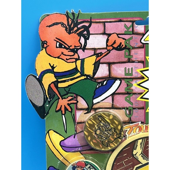 Vintage 1990s TNT & the Kaps Slamopolis Pog Cap Game Set - Sealed On Card - Picture 4 of 5